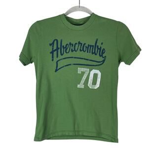 Abercrombie & Fitch Y2K Women's Green Logo 70 T Shirt Size Small Fitted GUC READ